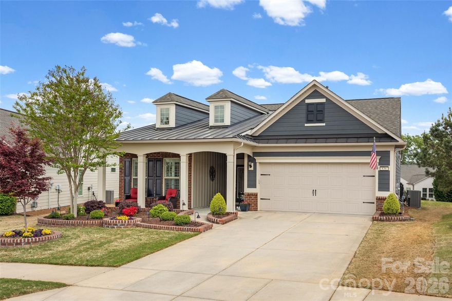This home is so beautifully maintained and thoughtfully upgraded that stepping inside feels like entering a builders model home. Welcome to 836 Bliss Dr. located in the award-winning 55+ community of Carolina Orchards. The extensive list of builder upgrades sets the tone from the moment you walk in. A stacked-stone fireplace anchors the living area, while the kitchen shines with upgraded cabinetry featuring soft-close doors and drawers, pullout shelving in the lower cabinets, under-cabinet lighting, a raised dishwasher, gas cooktop, and upgraded stainless steel appliances. Custom pendant lighting and a stylish dining fixture elevate the space even further. French doors open to a bright office, and 6" plank flooring flows seamlessly throughout the home, including the sunroom.
The current owners have added an additional $50K+ in thoughtful enhancements, including custom closets, plantation shutters, an updated shower, backyard fencing, landscape borders, landscape lighting, an extended patio, and a whole-house air purification system. Outdoors, enjoy a full-yard irrigation system, professional landscaping, a covered and screened porch, and a patio equipped with a gas grill hookup—perfect for year-round enjoyment. Do not miss out on this wonderful home.