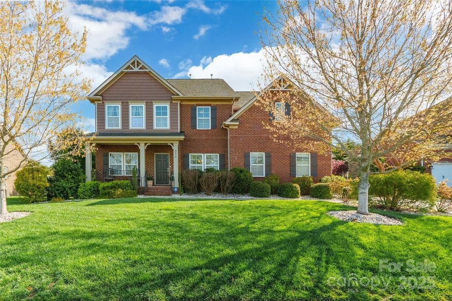 This meticulously maintained stunner is tucked away in the exclusive River Lake community in the highly sought after Ft Mill School District with lake access next door at Nivens Creek Landing. The 5 bedroom, 3 full bath home was thoughtfully designed with comfort and style in mind. No expense was spared to feature ceiling fans in nearly every room, large bedrooms with extra windows added for beautiful natural light, each bathroom upgraded with tile showers, custom built-ins in the living room, gorgeous hardwoods, under-cabinet lighting and extra outlets added throughout the house. Whole house is pre wired for surround sound and alarm system. The beautifully landscaped exterior features river rock accents and the lawn is meticulously maintained following the super sod protocol with a Rain Bird irrigation system on a separate meter for water savings, ensuring your lawn stays lush and green year-round. Deck has been recently refinished for added durability and beauty.