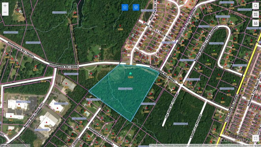 Location, Location! Across the street from Timberwood Subdivision. This 12.1 acre site is conveniently located minutes from I-77 and Lake Wylie access by Ebenezer Park.