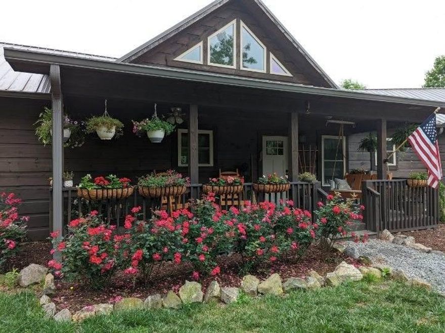 Lovely bright and welcoming home in gated Hearthstone Ridge. Exposed beams and beautiful floor to ceiling wood burning fireplace make the living area warm and inviting. Many upgrades within the last year; including LVP and engineered hardwood flooring, ceiling fans and lighting updates in the home. New split rail with no climb wire fence.  Claw foot tub in 2nd bath. Large and bright primary bedroom with en suite bathroom. Large walk-in closet and additional closet in primary bath. This home has extra storage/pantry in the laundry room. Oversized garage with room for 2 cars and extra storage. The shed stays and has power to it, making it a great opportunity for a detached shop or hobby area. Wonderfully quiet neighborhood with large lots. Just 10 minutes to Rutherfordton.