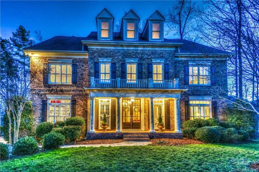 Welcoming & bright full brick cul de sac home w/abundant space for large families. Custom features include pillars, arches, crown, plantation shutters, built ins & HW floors. Dream kitchen opens to 2 story great room w/wall of windows overlooking yard & 5th tee, access to screened porch. Spacious double door master w/en suite & 3 walk in closets. Beds 2 & 3  have jack & jill bath, 4th bed w/bath. 3rd fl bonus room w/kitchenette, 2 add'l beds & full bath. Potential nanny/in-law. Storage galore!