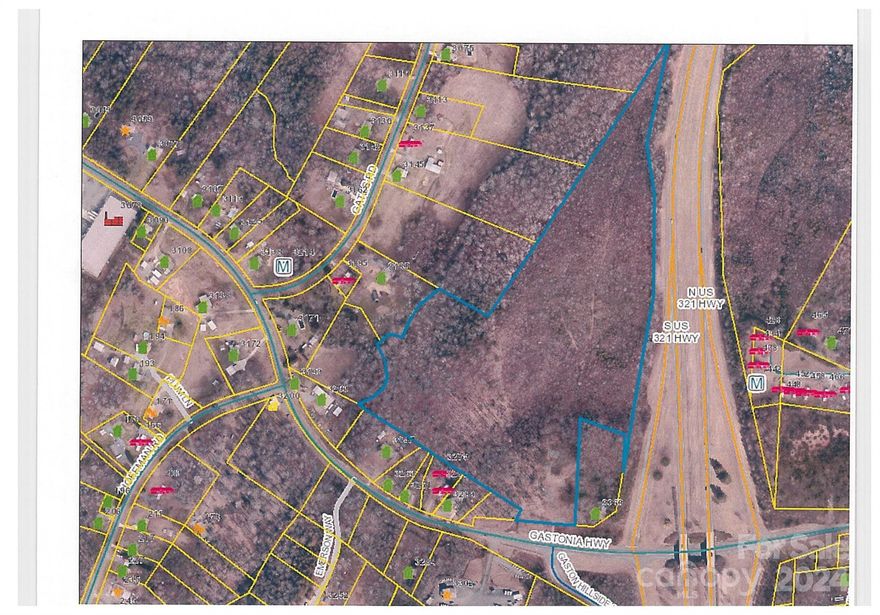 Over 30 acres * Long frontage on Hwy321 at Intersection of Gastonia Hwy. About 10 miles from I-85, approximately 20 miles from I-40. One of the few pieces left this size at of the Hwy 321 exits into Lincolnton. Convenient to Charlotte Douglas Airport. Many possibilities. Currently zoned R-T/B-G. The county  land use would favor commercial zoning.