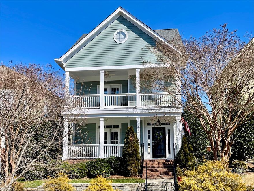 Completely remodeled w/Charleston style charm in SKYBROOK! Open floorplan & hardwood floors EVERYWHERE! Enjoy cooking for family & friends in the updated kitchen w/custom white cabinets, honed Carrera marble countertops, subway tile, huge island, double oven & farmhouse sink. Perfect for entertaining!  Snuggle up w/a good book in front of the stone gas fireplace. Relax at the end of the day in the private upper level primary suite w/balcony, walk-in closet & updated bath. Formal dining room with custom built-ins is being used as a study. Want to have a cup of coffee on your covered porch? There are THREE! Host the best cookouts in the neighborhood in your private fenced yard w/custom paver patio & in-line gas grill. Spacious secondary bedrooms. Large 3rd floor bonus room with full bath could be a 4th bedroom. Extra long garage. Tons of storage w/2 walk-in attics! Lush landscaping & raised garden beds. Resort style amenities & close to shopping/dining! CABARRUS COUNTY SCHOOLS! Must see!