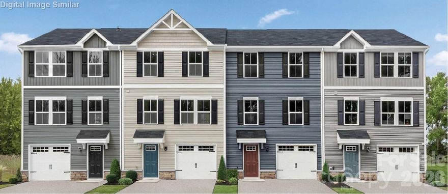New building just released—don’t miss this rare end unit opportunity! Own a to be built, 3 story Juniper townhome in the tree lined Sunset Creek community, located just minutes from Uptown Charlotte with easy access to major highways, shopping, and dining. The entry level features a versatile flex room, perfect for a home office, gym, or hobby space, plus a front entry 1 car garage. The main living level offers an open concept layout with a bright kitchen, stainless steel appliances, and seamless flow into the living and dining areas. Upstairs, enjoy a private owner’s suite with walk in closet and en suite bath, along with two additional bedrooms and a full bath. Incredible savings included! HOA covers water, trash & recycling, lawn care, plus dog park and playground. Washer, dryer, refrigerator, and blinds all included—saving thousands! Buyer selects interior options. Schedule your appointment today.