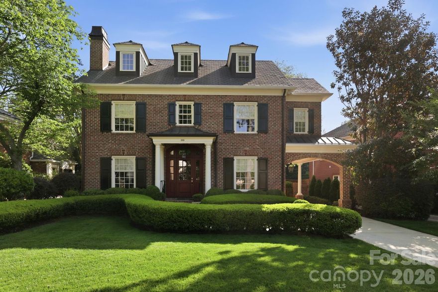 Set on one of the most desirable streets in Eastover, this beautifully maintained one-owner brick home finished in 2008 offers timeless architecture, a traditional floorplan, and exceptional livability in one of Charlotte’s most established neighborhoods.
With 9-foot ceilings on both the first and second levels and 8-foot ceilings on the third, the home feels open, balanced, and thoughtfully scaled throughout. Solid wood doors and classic architectural details reflect the quality and craftsmanship that define the property.
The main level is designed for both everyday living and entertaining, offering generous living spaces anchored by two wood-burning fireplaces—each currently equipped with gas logs. The traditional layout provides a natural flow, with well-defined rooms that still feel connected and inviting.
Upstairs, the primary suite is privately situated alongside two additional bedrooms, creating an ideal configuration for daily living. The third level offers even more flexibility with a fourth bedroom, bonus room, and a large stand-up walk-in attic, along with two additional walk-in attic spaces—providing exceptional storage.
Outdoor living is equally compelling, featuring a private backyard enclosed by a brick wall and surrounded by mature evergreens, along with a rear porch showcasing a beautiful cypress ceiling. A welcoming front stoop and covered portico complete the home’s classic curb appeal.
A rare opportunity to own a thoughtfully designed, one-owner home on a premier street in Eastover, offering timeless appeal, privacy, and enduring quality.