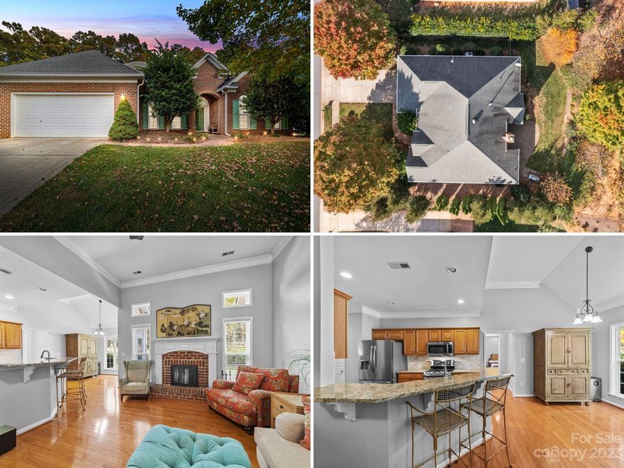 Welcome home to 7701 Woodcrest Dr! Stanley address but right on the Denver border, a stone's throw from Hwy 16, 15 minutes to Birkdale Village, 30 minutes to CLT airport or Uptown, & mere minutes to shopping at The Shoppes at Waterside. Enter the front door and immediately you'll notice the beautiful wood floors, high ceilings and architectural columns framing the foyer and dining room. The great room features a charming fireplace and crown molding. Walk into your breakfast nook and kitchen and you'll be delighted by the natural light flooding through the expansive windows and the granite countertops offering ample space for your meal prep. And the walk-in pantry is an organizer's dream! Featuring 3 beds PLUS an office, you'll be amazed by the huge primary bedroom with tray ceiling and enormous walk-in closet. Best of all is this backyard! You'll have to see it in person to appreciate the beauty and privacy. Seller has recently replaced A/C, water heater, & dishwasher for you as well.