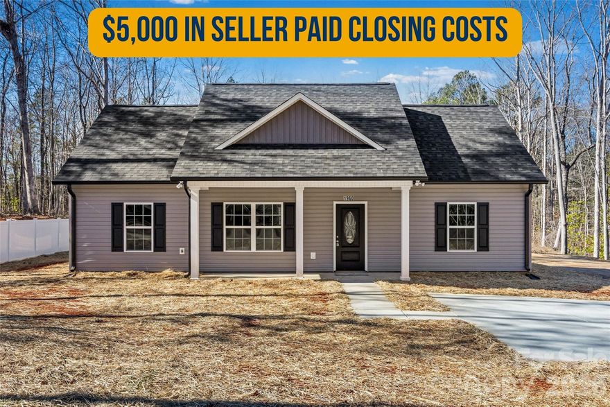 **$5,000 in seller paid closing costs!!**
Don’t miss your chance to own this new-construction beauty in Lancaster, SC! This 3-bedroom, 2-bath home offers an open, easy-flow layout with the style and comfort buyers love. Enjoy brand-new stainless appliances, granite countertops, a large kitchen island, nine-foot ceilings, and thoughtful touches throughout. Sitting on nearly half an acre, the property gives you plenty of room to stretch out—perfect for gathering, gardening, or just enjoying some quiet Carolina evenings. Come take a look and see why this one stands out. Schedule your showing today!