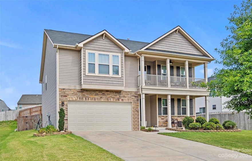 If you've been looking for space, look no further! This 3300+ sqft house offers 5 beds, 3 baths, and a two car garage. Step into your open and airy two-story foyer. The main level offers a seamless flow, starting with separate living and family rooms that provide ample space for relaxation and entertainment. The kitchen features stainless steel appliances including a gas range, plenty of counter space, and a nice size pantry. The adjacent dining room is an elegant space for formal meals, while the breakfast area is perfect for casual dining. French doors open to the guest bedroom, currently an office. A full bath on the main is also perfect for guests. Upstairs boasts a versatile loft and three secondary bedrooms along with the second full bath. The highlight is the MASSIVE primary suite with tray ceilings, an electric fireplace, sitting area, expansive bathroom and walk-in closet, and a balcony. Enjoy the outdoors on your front porch or back patio with a fenced-in yard!