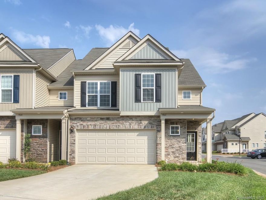 BEST driveway in the highly desirable Park South Station! PARKING FOR 8 CARS! End unit Palomino features extra windows to provide extra light. Hardwood floors on main, granite countertops, SS appliances, gas range, brushed nickel hardware, tile backsplash, tiled bathroom floors & master shower. Surround sound runs throughout home w/ remote control ability from living room & master bedroom. Front of home faces one of the few green areas in this desirable Southpark neighborhood.