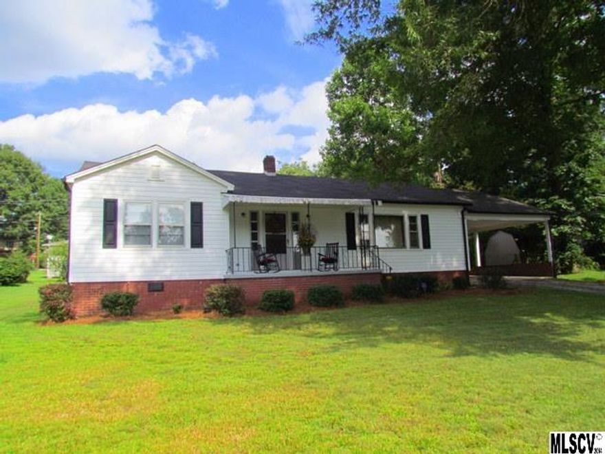 Quaint house in the town of Taylorsville, updated roof, newer master bath & WIC addition, hardwoods in most rooms, Lg bedrooms, master has huge WIC and master bath offers tile and a claw foot tub! The guest bathroom is spacious and offers tile and bead board! The large living room has a wall of windows which offer lots of natural light. The LR has wood floors and a spacious layout. Some electric and plumbing updates. Freshly landscaped, nice choice of paint colors, town water & sewer, cozy & covered front porch. Large carport, good sized laundry room! Very convenient location~Walk to library-bank-Dr. and more! Nice yard mostly level. Updated light fixtures, updated water heater & dishwasher! Minutes from elementary & high school. If you are looking for an affordable home in town with the convenience of location and a  one level home you should put this on your 'to view list'! security system. Low Alex. Co Taxes: 2014 $970.30. Charter cable available. Duke energy. Priced to sell!