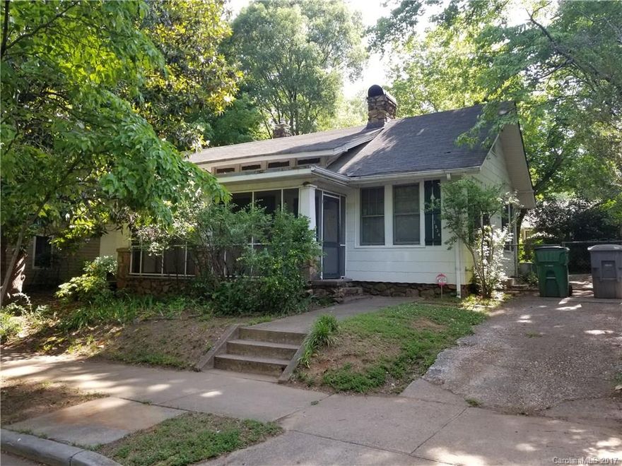 A top street in Plaza-Midwood, a short walk to Central, you'll love this tree lined street close to all that's happening on Central Avenue. Larger rooms, and wide footprint make this a winner. Bring your builder with you! This one is sold AS IS, Seller will make no repairs.