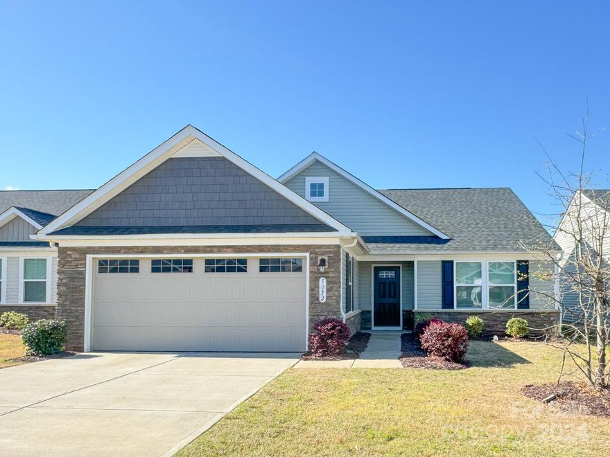 Welcome home to this beautiful ranch style home! Low maintenance living with yard care included in the HOA.  The open floor plan is great for entertaining with a huge kitchen island complete with breakfast bar. Tons of natural light pervades through the entire home. The primary suite includes a huge walk-in closet, and the ensuite bathroom includes a dual vanity and walk-in shower. The secondary bedrooms are both a good size with a nice hall bath. Garage is extended for extra storage.  The fenced yard backs up to the neighborhood pond, providing lots of privacy. Very convenient to the US National Whitewater Center, Charlotte Douglas Airport, Premium Outlets, and Interstates 85 and 485.