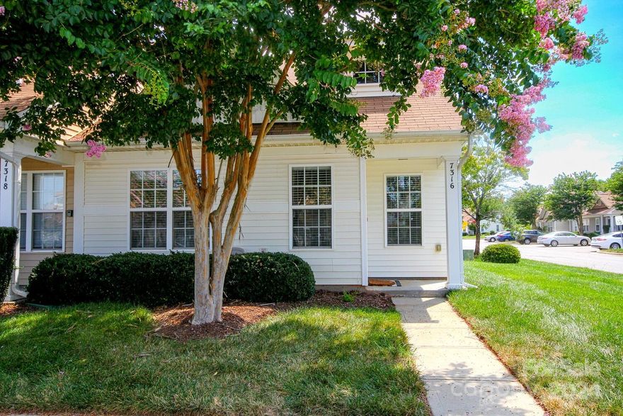 PRICED REDUCED! Prepare to fall in love with this completely remodeled end unit conveniently located to shopping, entertainment and other options Indian Land and Ballentyne have to offer. LOCATION, LOCATION, LOCATION; 3 bedroom/2 baths and home shows like a model.  Open floor plan.  Generous primary suite is located on the upper level.  Updated kitchen with granite countertops; breakfast bar; new splash area; freshly painted and designer touches.  Low HOA fees include lawn maintenance, outdooor community pool, pest, trash pick up. Outdoor fenced patio.  See tour:
https://catch-light-studio.seehouseat.com/public/vtour/display/2296062?idx=1#!/
