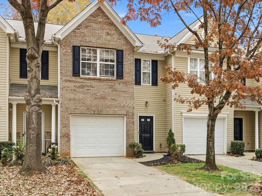 New Price!  This charming townhome offers inviting curb appeal with tree lined streets and an unbeatable location—a little oasis tucked back off the main road and perfectly situated for easy access to Uptown Charlotte, Matthews, Mint Hill and Union County. Step inside to find fresh neutral paint, featuring soft gray tones on the walls and kitchen cabinetry for a modern, cohesive feel.

The main level features beautiful seamless LVP flooring, creating a low-maintenance and stylish foundation for everyday living. The open-concept kitchen includes stainless steel appliances and a functional layout that overlooks the living and dining areas. These spaces are thoughtfully positioned at the back of the home, providing added privacy and serene views of the tree-lined backyard.

Upstairs, the primary suite impresses with a vaulted ceiling, a spacious walk-in closet, and a double-door entry to the private bathroom. The en-suite features a relaxing soaking tub, separate shower, dual vanity, and a linen closet for convenient storage. Two additional bedrooms share easy access to the upstairs laundry, making daily routines a breeze.

Additional highlights include a new roof installed in 2023, and a new gas water heater installed and permitted in Jan. 2026 for peace of mind. 

Don’t miss this wonderful opportunity to own a beautifully maintained townhome in a prime location!
