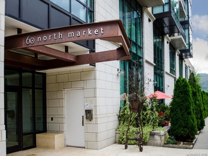 Lovely condo in downtown Asheville with wonderful balcony-southern facing views.  Open floor plan and great location. Tons of natural light and beautiful floor to ceiling windows with french door opening to covered terrace. Unique second sleeping area and 1/2 bathroom for guests. Gas range and large kitchen with storage. New hot water heater. Walk in closet .Stack washer and dryer. Convenient to shopping/dining.Fitness room and great clubhouse space with cooking facilities including gas grill.