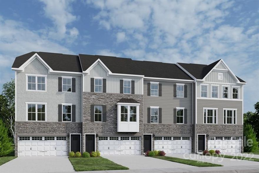 This Schuber 3 story townhome offers a great open living concept with a large lower level Finished Rec Room.  LVP flooring in Foyer and throughout the main level, along with a spacious kitchen with large kitchen island. A bright Dining Room provides lots of natural light and extra space for entertaining.  A sliding glass door at the rear of the home opens onto an 10 x 12 deck to enjoy your beautiful summer evenings. 3 Bedrooms and a laundry room on the upper level including the owner's suite which features a walk in shower AND a garden tub! There is an option to add a full bath on the lower level where the rec room is located. Trinity Townes is a half mile from Lake Wylie access and 1/2 mile from Model A Brewing and popular restaurants and shopping. I-77 is a short drive away for an easy commute. Jan 2023 delivery.
