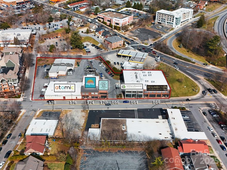 Rare investment opportunity in downtown Asheville, NC! This portfolio offers nearly an entire city block with 9 parcels, 7 buildings. Spanning nearly 2 acres and ±53,909 SF, the property boasts 100% occupancy with fresh NNN leases. Tenants include established businesses such as Withers Ravenel, Resurrection Studios, Stokers Studio Bicycles, DayTrip, Palmetto Dist., IncredMed and Atomic Furnishings. Strategically positioned in a high-visibility area with strong traffic counts, the portfolio also provides ample parking and exceptional accessibility. Priced at $9,900,000 with a 7.2% cap rate, this is an unparalleled chance to own a thriving downtown investment in one of the Southeast's hottest markets!