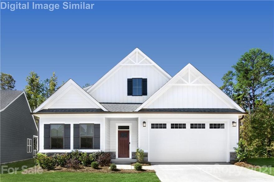 Welcome to a beautiful Harrisburg community exclusively for those 55 & up with innovative, one-level living floor plans.  A large foyer welcomes you in, with a bedroom and bath off to one side.  A large family area at the rear of the home opens up into an airy and light-filled living space. The gourmet kitchen features a large island and walk-in pantry. The family room has the option to add a gorgeous fireplace with a slate surround which will make the family room the perfect place to gather. The rear covered porch is included and has an option to be screened. The Owner’s Suite is a true retreat, featuring a bath with dual vanities and an enormous closet.  This home is loaded with elegant features.  To Be Built.  Seller to pay $5,000 towards closing costs with the use of our preferred lender.