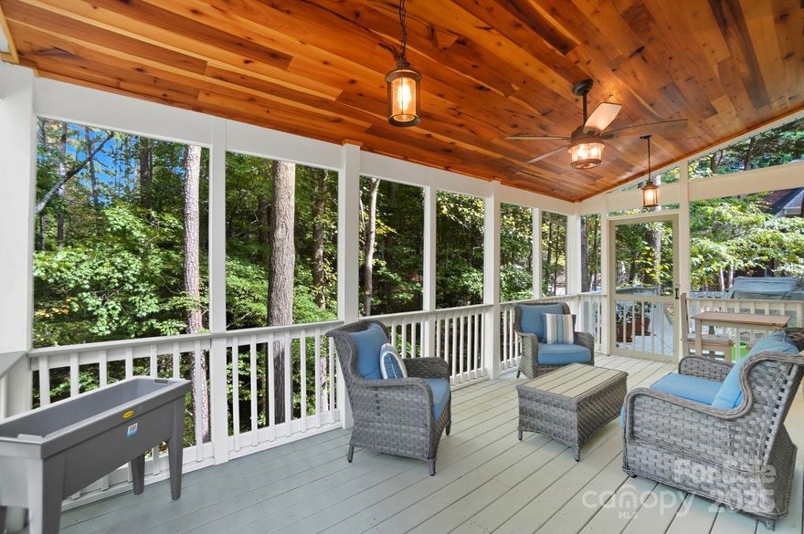 Discover this well-maintained and immaculate home in the coveted Water Trace neighborhood. Perfectly positioned on a peaceful cul-de-sac street and backing to serene woods, this property offers exceptional privacy with unbeatable conveniences. You'll enjoy the tranquil setting yet just minutes from premier shopping, dining, schools, fitness centers, and quick I-77 access for easy commuting. Abundant windows bathe the open-concept layout with natural light throughout. Upon entry, you're welcomed by an impressive formal dining room that sets the tone for gracious entertaining. The heart of the home showcases a chef-inspired kitchen with crisp white cabinetry, granite countertops, convenient breakfast bar, spacious pantry, stainless steel appliances, 5-burner gas range, and countless thoughtful details! A generously sized laundry/mudroom combination on the main level off the garage includes a utility sink for added convenience. This home boasts not one, but two beautiful gas log fireplaces—one on each level—creating warm, inviting spaces throughout. The upper level houses all four bedrooms, including one generously sized room that easily serves as a home office, family room, or flexible bonus space. Double doors unveil the impressive owner's suite boasting elegant tray ceilings and a private sitting area for ultimate relaxation. Outdoor living shines with a screened porch and expansive deck, both ideal for entertaining and grilling while overlooking a beautifully landscaped, tree-filled fenced backyard. The perfect trifecta: South Carolina's low tax rates, award-winning schools, and NO HOA fees make this home an unbeatable value and lifestyle opportunity!