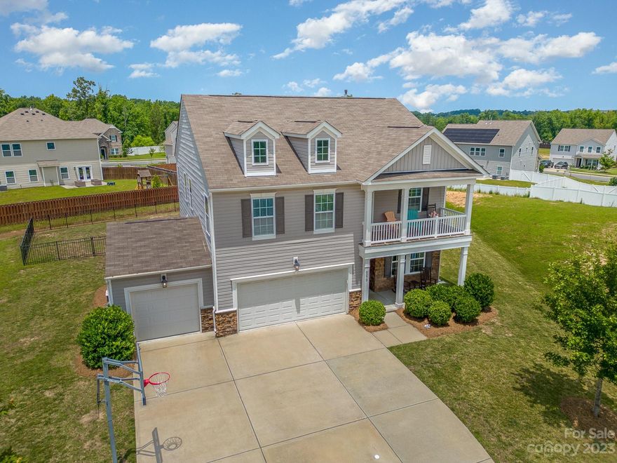 Welcome home to this beautifully maintained property located in the Founders Reserve community. Fantastic location in Harrisburg between Concord and Charlotte. This home sits in a nice cul-de-sac and has plenty of room for the next homeowner! Along with the 4 bedrooms and 2.5 baths the home includes a large bonus room with second level covered balcony and an office/bonus room on the main level. Home has upgraded flooring, granite counters, stainless appliances, kitchen island, tile backsplash, gas range, gas fireplace, huge three car garage, fenced back yard and more! Don't miss this opportunity to own this gorgeous home!