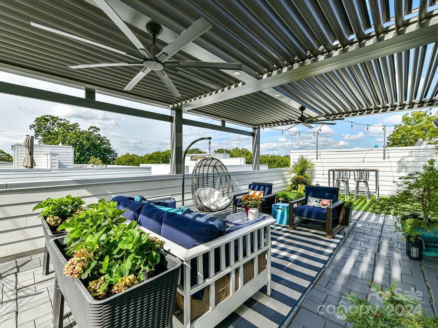 Step into unparalleled elegance with this unique townhouse, where luxury meets convenience. The moment you enter, you'll be captivated by the gorgeous hardwood floors & the open-concept design that defines this home. The chef's kitchen features custom cabinetry, exquisite quartz countertops & a stunning 10' center island with a waterfall quartz edge—ideal for cooking & entertaining. This townhouse offers a spacious primary suite with custom features, along with two additional bedrooms, each with walk-in closets & en-suite bathrooms. The 750 sq.ft. rooftop oasis provides a remarkable space for outdoor enjoyment, complete with spectacular city views. Additional highlights include a full 2-car attached garage with a 3-layer epoxy coating, storage & a utility sink, along with 2 additional parking spaces in front. Perfectly situated in the heart of Charlotte, you’ll be just a short walk from vibrant Uptown attractions. Comfort & convenience await in this exceptional home—don’t miss out!
