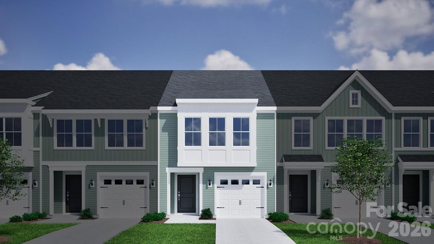 This delightful two-story townhome features three bedrooms, two-and-a-half bathrooms, and an open-concept layout designed with both comfort and functionality in mind. The main floor boasts soaring nine-foot ceilings and stylish, durable luxury vinyl flooring, creating a bright and inviting atmosphere perfect for everyday living or entertaining guests. The kitchen seamlessly blends into the living area and is thoughtfully designed with a large sink and ample counter space, making cooking and hosting a breeze. Upstairs, the spacious feel continues with nine-foot ceilings throughout. The primary suite offers a serene retreat, complete with a walk-in closet, dual sinks, and a beautifully tiled walk-in shower featuring a built-in corner bench—ideal for relaxing at the end of the day. Two additional bedrooms and a conveniently located laundry closet add comfort and convenience to everyday life.