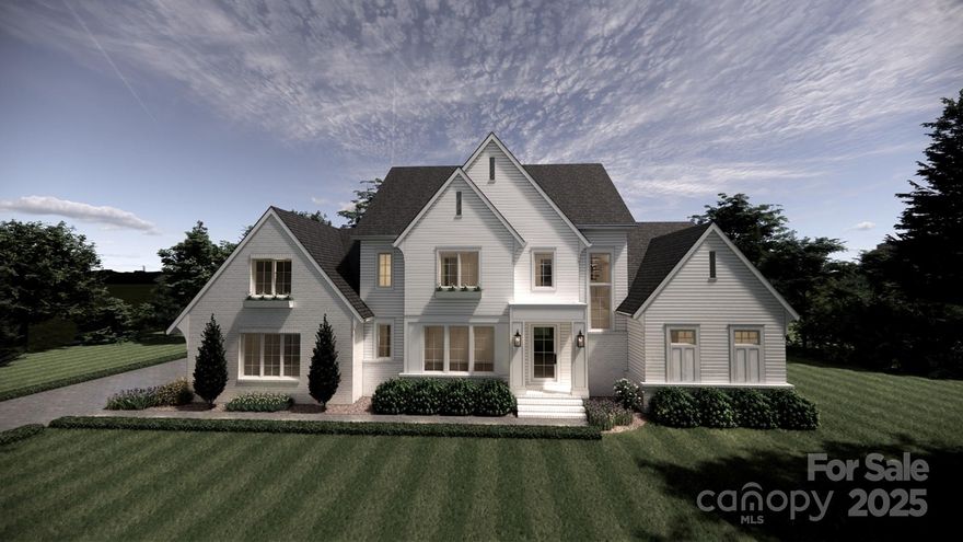 Proposed new construction home to be built by ES Johnson Builders in the new community of Four Oaks.  This proposed home, called Ivy Thistle is the answer for a simple, yet elegant home that harkens us back to another time. The main floor is meant to feel large and open. The front entry welcomes you into a two-story area with a breathtaking staircase made of wrought iron newels and balusters and white oak handrail. The white oak is continued throughout in the extra wide hardwood floors. The kitchen is the hub of the downstairs as it overlooks the rear yard, dining, and family spaces. The chef of the family will enjoy the commercial appliances and the nearby scullery which spills out to a dedicated grilling terrace.  As we continue in the primary suite you met with large windows that have a great view of the rear yard. Look up and see an elegant, vaulted ceiling with beams. Large vanities, two headed shower and large pedestal tube invite you to relax. The upper floor is made to accommodate the modern growing family. Each bedroom has its own bath. Bedroom #3 is made as a bunk suite for that visiting family or a large family. The large bonus room and flex space allows you extra space and the opportunity to customize your home to your entertainment needs.   Located in the desirable area of Huntersville, minutes to shopping, retail, Birkdale Village & Lake Norman.