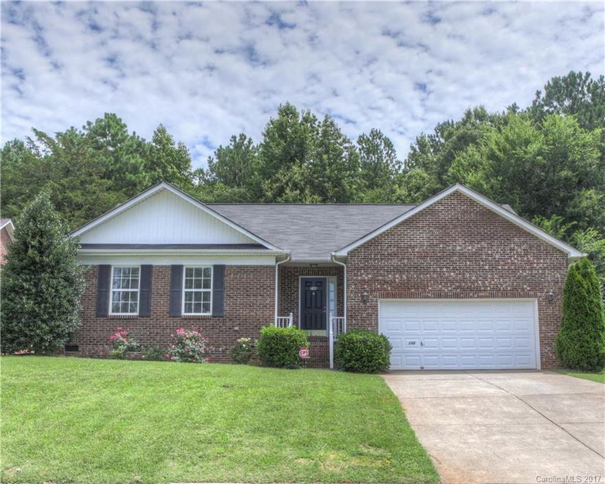 Highly desired FULL BRICK RANCH located just outside the heart of York!  You will fall in love with this established neighborhood!!  Gather friends and family in this spacious kitchen and adjoining living room after a day spent relaxing on back patio with beautiful wooded view! This 3 bedroom and 2 bathroom house is like new and has been freshly painted throughout. There is an oversized 2 car garage and over 1500sq ft of heated living area. No HOA! Dont wait around! This one will sell fast!