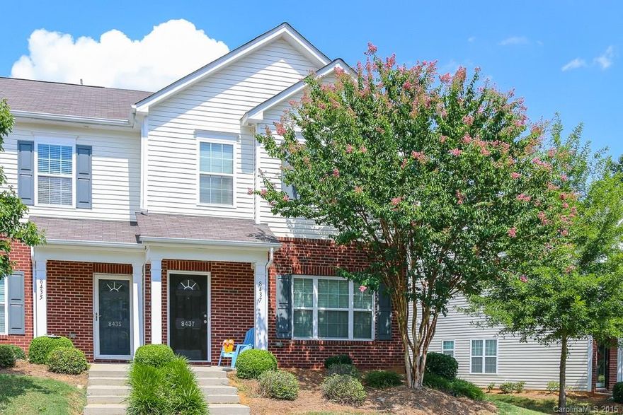 Updated and impressive end unit in popular Summerfield community.Large open living space with lots of natural light and windows.Kitchen has tin backsplash,corian countertops & under cabinet lighting.Black appliances. Prefinished hardwood floors with tile foyer and kitchen. Main level has a master BR w private bath.Upstairs features a second master. 2nd bedroom with it's own jack-n-jill bath and a 3rd BR that can double as a bonus/office or extension of closet space. Laundry closet is up.