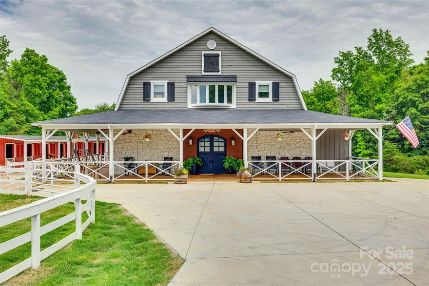 Nestled on nearly 70 acres of prestine land, this is the perfect property for equestrian/animal lovers or outdoor enthusiasts. The property consists of 20+ acres of fenced pastures, 49+ acres of hardwoods, pines, and a creek. There are numerous trails for horseback riding, hiking, or ATV's. For your horses, there is a lighted sand arena, board round pen & riding area, a barn with 6 inside stalls and 9 outside for a total of 15 stalls, a hot/cold wash stall and a tack room. The "barndominium" on the upper level is beautiful and has been totally remodeled. Gleaming hardwood floors, new kitchen cabinets, countertops, and appliances. Both baths have walk in tiled showers also with new cabinetry. Primary is oversized w/walk-in closet, and sitting room with balcony overlooking the back of the tree lined property.Easily convert this room for a third bedroom. Whether you are looking for a private equestrian property, professional facility or forever home on a beautiful estate, this is the one.