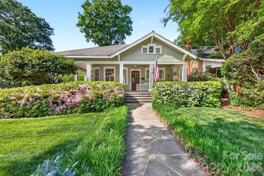 Charming historic home in the heart of Dilworth, one of Charlotte’s most sought-after neighborhoods. Fully renovated and expanded in 2024, this home blends original character with high-end custom updates throughout.
Original details include hardwood floors, original doors with hardware, and a slate roof. The 2024 renovation added a full second floor and reimagined the kitchen with a complete remodel and expansion. All new electrical, custom finishes, and thoughtful design carry throughout the entire home. The addition includes two additional bedrooms, a full bath, bonus room, and playroom. The home offers 10’3” ceilings on the main level, an open, functional floor plan, and abundant natural light. Outdoor living features a wraparound front porch overlooking mature azaleas and one of Dilworth’s most desirable tree-lined streets. The backyard is fully updated with turf and a bluestone patio with overhead string lighting. Unmatched location—walk to Dilworth’s restaurants, shops, and bars. Minutes to Freedom Park and the greenway. Less than a mile to South End and light rail access. Under two miles to Myers Park and Uptown. Endless street parking with the option to add a driveway or garage. This is a must see, turn key, one-of-a-kind home!