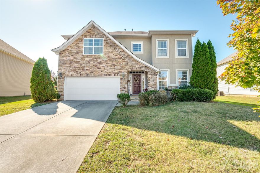 Well maintained home in SC! Perfect layout on this 4 bedrooms 2.5 bathroom home. New roof, HVAC and range in 2025. Beautiful home in Chastain Village! Large kitchen opens to the breakfast nook, dining room and den. Perfect island size for serving delicious meals. Double trey ceiling in the primary bedroom and dining room add to the style.  Cozy den with stone faced fireplace makes it cozy in all four seasons. Sun room off the back of the home is ideal for morning coffee and conversations. Convenient office off the entry foyer. Second floor primary bedroom suite is one of the largest in this size home. Engineered wood floors through out make this home easy to clean and maintain. Stone exterior on the front of the home adds a certain elegance to the first impression.