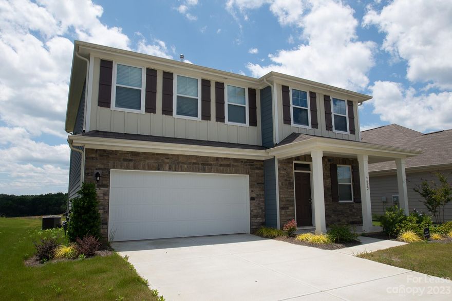 Just Like New! 3 Bedrooms with loft. 2.5 baths! Home is in immaculate condition. Laminate wood floors. Dining / Office Room. Large Living Room with Electric Fireplace. Beautiful Kitchen with White Cabinetry, Kitchen Island, Granite Counters, and Stainless Steel Appliances. Primary Bedroom is upstairs with Dual Vanity, Garden Tub, Shower, and Walk in Closet. Front Porch and rear concrete patio with level yard. Two car front load attached garage.  Home is move in ready and available for immediate occupancy. No Pets, No Smoking. $2300 security deposit. Washer, Dryer, and Refrigerator included at time of lease.