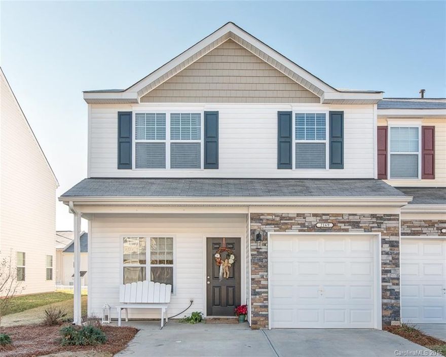 Bright and open end unit, perfect for entertaining. Walkable to shopping, restaurants, bars, and gym. Short bike ride to Lake Wylie. Gorgeous white & neutral finishings with SS appliances, gas fireplace, and garage. Upstairs has 3 bedrooms with large master bedroom and huge walk-in closet. Adjacent bonus room could be used as extra closet space, exercise studio, or nursery. Fantastic opportunity to pay SC taxes while being a short commute to Charlotte and its best suburbs.