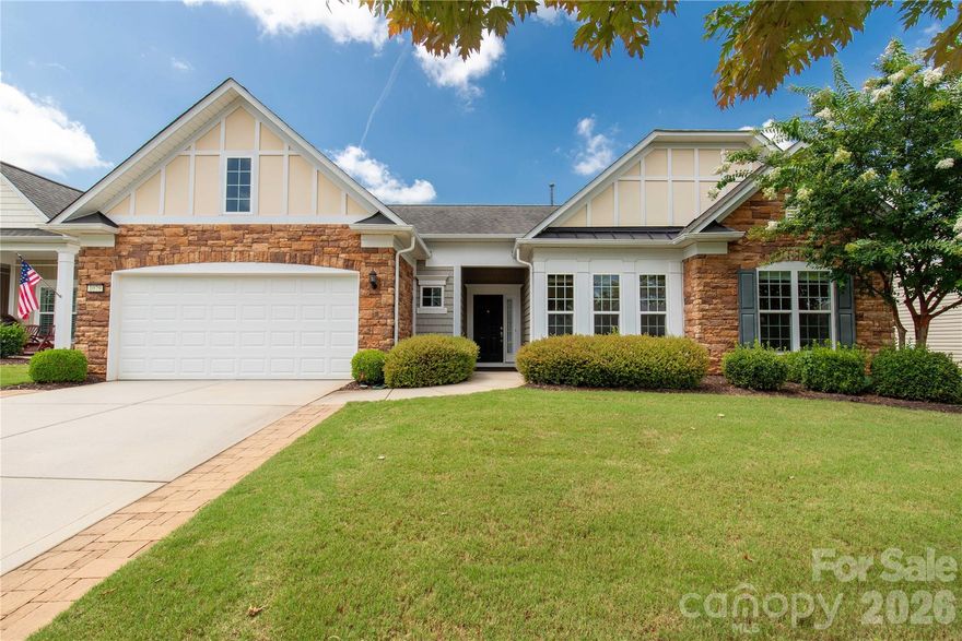 Come see this spacious Manor home in the 55+ active adult community of Sun City Carolina Lakes! This beautifully upgraded home features an open granite kitchen with gas cooktop, wall-mount oven, island, eat-in dining area, and ample cabinetry. The large primary suite offers an oversized walk-in shower, dual granite vanity, and custom closet with soft-close drawers and pull-out laundry baskets. A front study, two additional bedrooms, and full bath complete the split-bedroom layout. Enjoy holidays in the formal dining room or relax in the sunroom with one-way privacy windows. The four-season room includes soft vinyl windows, recessed lighting, two ceiling fans, and mini-split HVAC. The extended garage has abundant cabinets and shelving, and the laundry room includes a convenient laundry tub. Lighting, ceiling fans, and window treatments have all been upgraded. Step outside to a paver patio and tranquil pond with flow control system. Enjoy resort-style amenities and vibrant 55+ living!