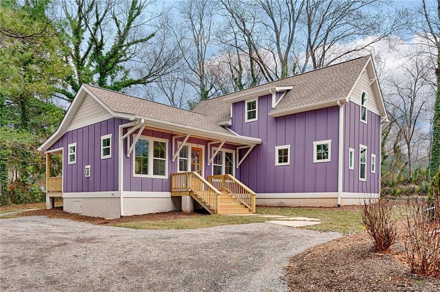 Fantastic new construction in hot West Asheville! High end finishes in popular floor plan: 10' ceilings on main level, open concept living/dining/kitchen, hardwood floors throughout with tiled baths, master suite on main level with walk-in closet, dual Granite sinks and walk-in tiled shower, spacious kitchen with work island/ eat-in bar, Granite countertops, stainless appliances including gas range/oven, on demand hot water heater, laundry room, cvd.pch, large rear deck, all on level yard!