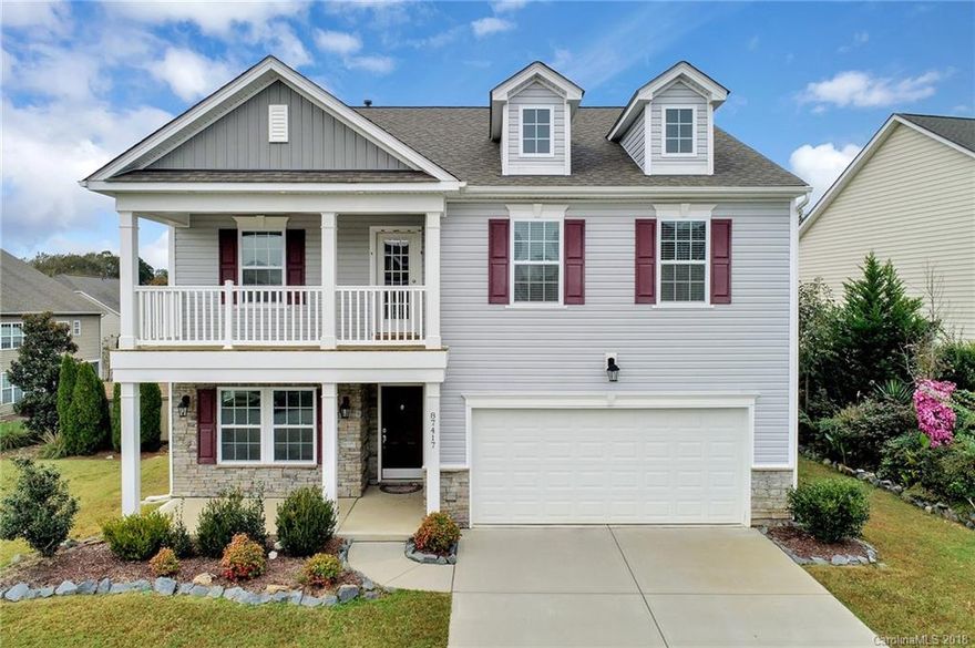 Welcome home to the desirable neighborhood of Walnut Creek! This beautiful, move in ready home features 5 bedrooms, 3 full bathrooms, a spacious loft, wood floors on the main level, coffered ceilings in the dining room and master bedroom, a covered porch and balcony. Open kitchen/great room area. Granite countertops and stainless steel appliances with a walk-in pantry in the kitchen. Guest bedroom and full bath on the main level. There is additional storage under the stairs (access through the coat closet). Fenced in, functional, backyard area with plenty of room to entertain. Fantastic neighborhood amenities include a pool, playground, clubhouse, fitness center, tennis court, soccer and baseball fields, and wooded walk-in trails.