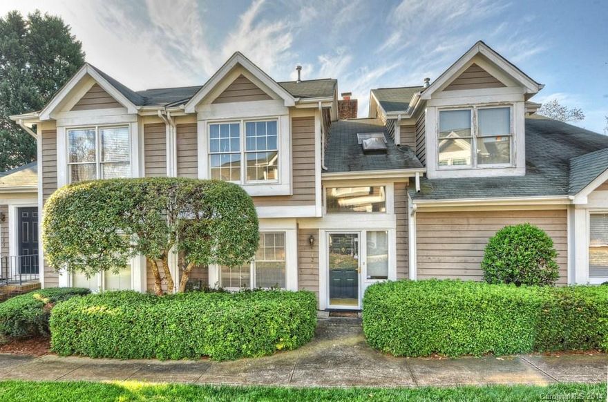 Updated townhome in south Charlotte ! Family room features fireplace w/ gas logs & log cubby. The Wet bar has been converted to a desk w/ shelves and closing doors. Site laid Hardwoods added to stairs and upstairs hallway. Kitchen features fresh paint, neutral counter tops and breakfast area. Upstairs there are two spacious bedrooms, two full baths and laundry. Downstairs has a 1/2 bath. This home has a newer roof and the exterior is scheduled to be painted beginning Nov.3rd. Fenced patio area !