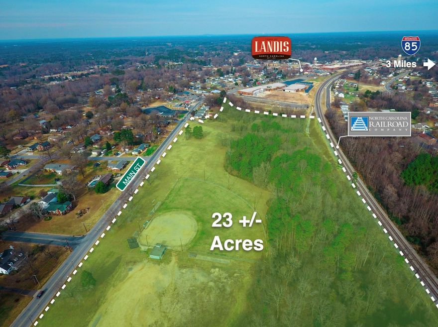 Approximately 23 +/- Acres For Sale  /  Zoned M-1 Light Manufacturing  /  Over 1,200 Feet Along US Hwy 29A (Main St)  /  Over 1,300 Feet Along North Carolina Railroad Line  /   Conveniently Located Near Hwy 29 & The New Old Beatty Ford Road Interchange @ I-85  /  Site has been accepted in ElectriCities Smart Sites Program (shovel-ready sites for economic development).