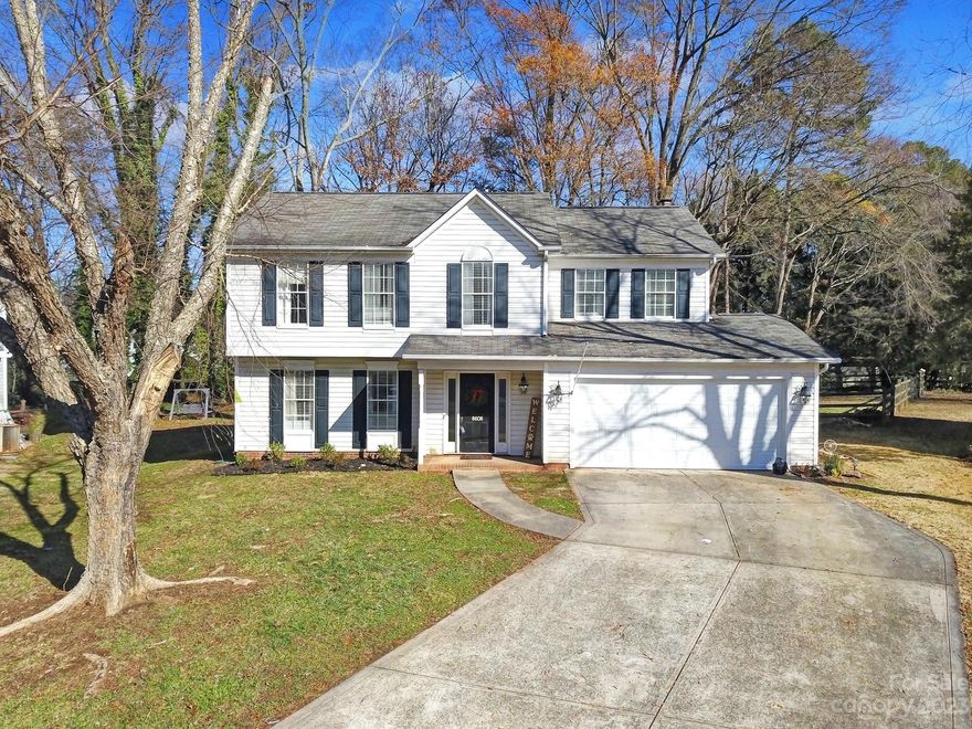 Stunning 4 bedroom/2.5 bathroom home on over a third of an acre! ONLY 15 Minutes to Birkdale, 15 minutes to Concord Mills, 15 Minutes to Uptown and 20 Minutes to Charlotte Airport! AMAZING Clubhouse with pool, tennis courts and more! 
NEW UPDATES- garage door, all new flooring up stairs and downstairs, all new paint, accent walls added, open floor plan with remodeled kitchen... AND new patio added to back.
Main floor boasts formal living room with potential for home office, kitchen with stainless steel appliances and cozy den with fireplace. Top floor bedrooms including primary suite with soaking tub, separate walk-in shower and his and hers vanities. Expansive patio ideal for entertaining, situated in a cul-de-sac and Move-In Ready!