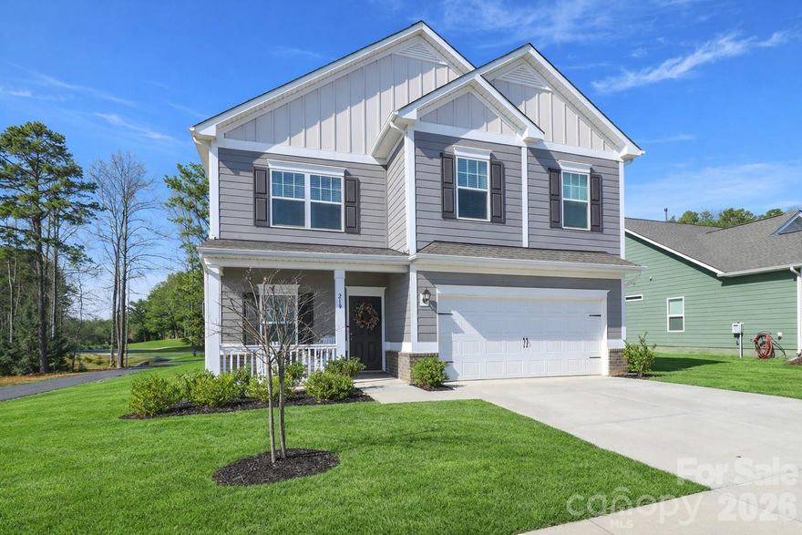 Better Than New! This stunning 4-bedroom, 2.5-bath home in the highly sought-after Locust Town Center offers the perfect blend of luxury, comfort, and convenience. The popular Harrington floor plan showcases an open-concept design, seamlessly connecting the spacious family room to a chef’s dream kitchen- complete with stainless steel gas appliances, granite countertops, 36" white cabinetry, a large luxury island, elegant tile backsplash, pantry, and an oversized walk-in storage closet.  Retreat to the elegant owner’s suite featuring a relaxing sitting area, dual vanities, a private water closet, and an expansive spa-style tiled shower with a built-in bench. Situated on one of the largest lots in the community, this home boasts a tree-lined, fully fenced backyard- ideal for entertaining, playing, or simply unwinding. Enjoy the vibrant lifestyle that Locust Town Center offers! Sidewalk-lined streets lead you just a short walk or golf cart ride away from local restaurants, parks, banks, pharmacies, and more. Move-in ready and waiting for you to call it home!