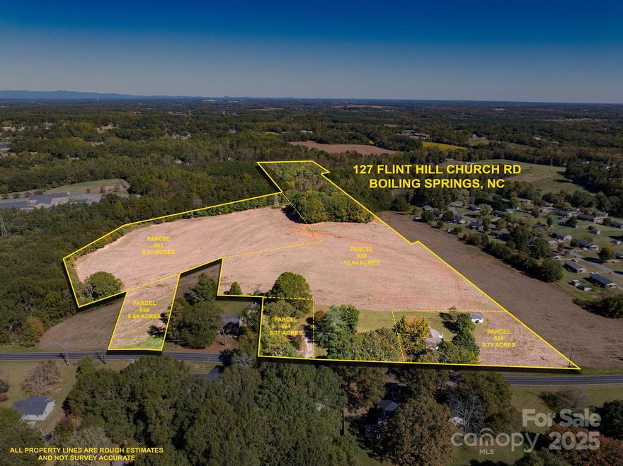 Prime Development Opportunity Across from Gardner-Webb University!

Discover 23.68 acres of exceptional potential in the heart of Boiling Springs, directly across from Gardner-Webb University. This rare offering features five parcels combining open pastureland and mature wooded areas, providing a beautiful blend of natural scenery and versatility for future development.

The property’s highest and best use is residential housing, perfectly suited for a new neighborhood or student housing community, thanks to its unbeatable location near the university, local schools, and town amenities.

Included on the property is a home built in 1939 that is currently rented out on a month to month basis—offering immediate rental or on-site living potential while development plans take shape.

Opportunities like this are few and far between—whether you’re an investor, developer, or visionary builder, this property offers the space, location, and growth potential to make a lasting impact in Boiling Springs. Don’t miss this unique chance to invest in one of Cleveland County’s most desirable growth areas! Property is also listed as a residential land listing under MLS #4311373
