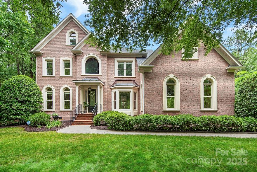 Impeccably maintained full brick custom home on a nearly 1 acre flat cul-de-sac lot that offers wooded seclusion & a backyard retreat that has to be seen. This recently painted home features 10 foot ceilings on main, new lighting, beautiful moldings, site finished hardwoods, 8' solid core doors throughout, and a free-flowing open floor plan w/two separate staircases. Upstairs find a large primary + 3 generously sized secondary bedrooms 1 w/ensuite bath, each w/built in closet storage & a massive bonus room that is plumbed/ready for a kitchenette. There is also a flex space that is equipped w/futures for washer/dryer for a 2nd level laundry. The backyard amenities feature a heated pebble-tec pool/spa, fire bowls, builtin gas grill, large raised terrace overlooking pool/patio area and a large treehouse that has electricity. The highlight of this home is the backyard, it's an entertaining & relaxation paradise & for those garage dwellers there are two separate garages totaling 5 spaces!