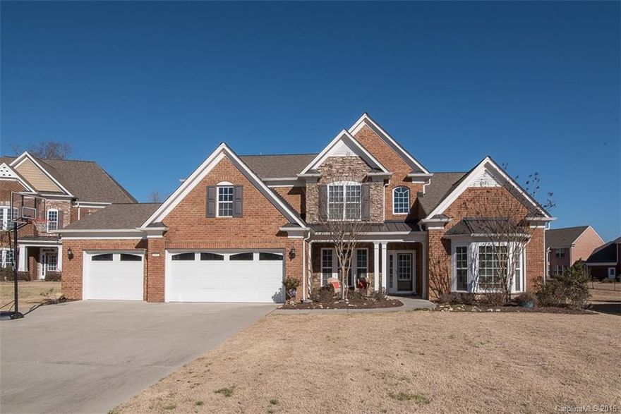 Beautiful master down on cul de sac in The Chimneys of Marvin. Amazing custom outdoor hardscape, featuring a stunning salt water pool w/attached Jacuzzi, outdoor kitchen w/built-in grill, large covered porch & oversized firepit - great for entertaining. 1st flr office, dining rm, dramatic 2 story grt rm w/double sided gas fireplace & wide plank hardwoods. Gourmet kitchen/keeping rm great for entertaining w/stainless steel appliances & granite counters. Marvin Ridge Schools!