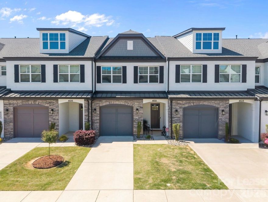 Like-new luxury 3-bedroom townhome with Smart Home features, ideally situated between SouthPark and Ballantyne, offering easy access to I-485. Located near public greenways, top-rated schools, excellent shopping, and a wide range of dining options. This home boasts 10-foot ceilings, custom cabinetry, and a chef’s kitchen with a large island, quartz countertops, top-tier appliances, and a spacious walk-in pantry. The oversized garage, built-in drop zone, and pocket office provide added convenience. The second level is home to a generous primary suite featuring two walk-in closets and a spa-like bathroom with a semi-frameless shower, separate water closet, and an oversized laundry room with a sink and built-in cabinets. A versatile loft/flex space, two additional bedrooms, and a large hall bathroom with dual sinks complete the upper level. The private patio backs to open green space, offering beautiful sunsets and added privacy. This smoke-free property includes water, trash, lawn maintenance, pest control, and security services.