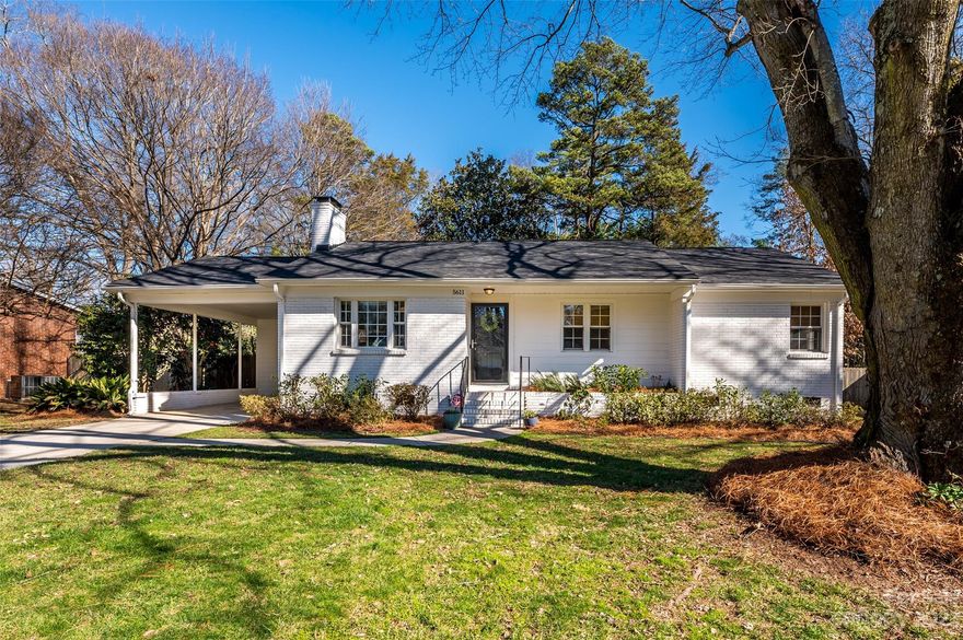 Fabulous Madison Park ranch within a mile of all things Montford/Park Rd!  This sweet home with carport and large storage features new paint, refinished floors inside.  Updated kitchen with gorgeous cherry cabinets, newer SS appliances, breakfast bar opens to dining and family rooms. Fabulous primary suite large enough for a king bed boasts walk-in closet, spa bath w/double vanity, garden tub, large shower w/double heads. Spacious secondary bedroom + 3rd bedroom perfect for home office or nursery. Gorgeous hardwood floors with new Provincial finish. Family room features masonry fireplace and door to carport, easy to bring in groceries.  Large flat fenced backyard w/deck, patio and fire pit has tons of potential. So close to grocery/restaurants/bars, plus easy access to Greenway!  Only minutes to uptown, airport, Southpark, I-77.