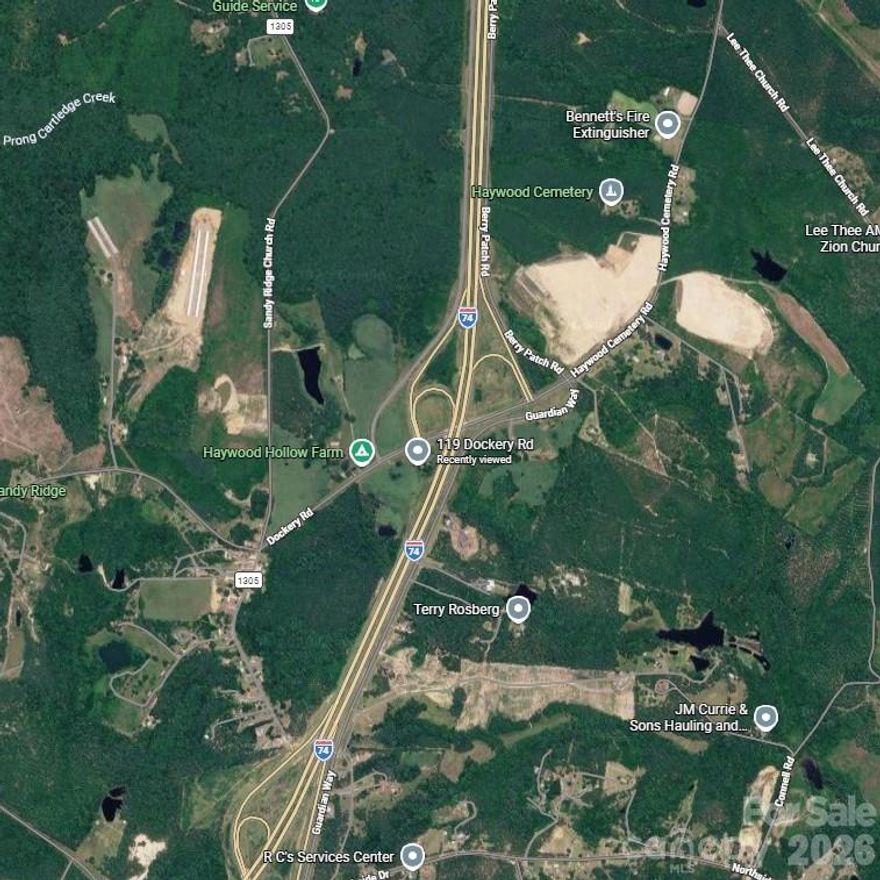 Commercial developers need to take a look at this 15 acre parcel that is in a prime location for new commerical development.  Located along Interstate 73/74 (US HWY 220) in Richmond County this is a prime location for food, gas or retail.  This parcel has approximately 1400 feet on Interstate 73/74  and approximately 1000 feet on Dockery Road.At the time of this listing, gas and food availablity immediately off of the interstate is available 22 miles to the north at the Candor exit.  This is the last interchange before Interstate 73/74 is going to diverge from US HWY 220.  When last segment of Richmond County's portion of Interstate 73/74 opens the next current availablity of food and gas is at the HWY 1 S interchange.  This site is currently zone R-R however Richmond County has a HCO district allowing for commerical uses based on specified conditions.