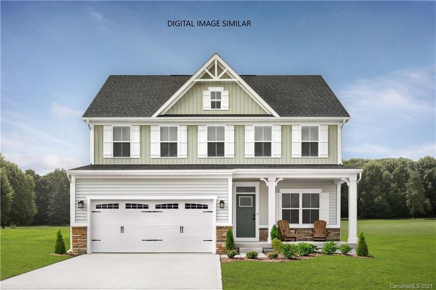 Moore Farm is an active community for all! Community includes lawn maintenance and will have a beautiful pool & club house & miles of walking trails. Enter the Columbia floorplan to find a flex room and an open concept family room and kitchen. Upstairs, choose to include a 4th bedroom or a loft for added space. The spacious Owner's bedroom includes an ensuite bath and walk-in closet. Steps away from the bedrooms is a 2nd-floor laundry center for convenience. Some great interior features include James Hardie Plank siding, quartz counter tops, stainless appliances, ceramic tile flooring in all bathrooms, LVP flooring in the foyer, kitchen, dining area & great room plus much more.  Moore Farm is ideally located between Weddington and Indian Trail. Running errands is easy with Wesley Chapel Village Commons less than 3 miles away.HOME IS TO BE BUILT.DELIVERY DATE IS SUBJECT TO CHANGE.