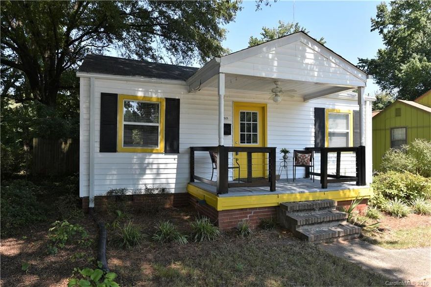 Charming NODA bungalow with modern updates! Walk to the new NODA light rail station and save your gas money! The private backyard with its mature landscaping will feel like your own garden retreat. A Sleek & sophisticated bathroom with oversized vanity and subway tile bath enclosure make this home feel contemporary but the original wood floors give it the character of times gone past. Updated kitchen with space saving appliances and large cabinets-no shortage of storage in this kitchen!