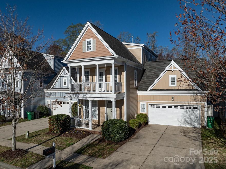 Spread out in this beautiful Charleston-style, three-story home with 4 bedrooms and 4 baths in a prime University area—just minutes from UNCC Charlotte! This rare gem backs to a lush green space, offering privacy and a peaceful backdrop. Sip your morning coffee on the second-story balcony or relax in the fenced backyard by the fire pit while enjoying the view. Inside, the thoughtfully designed layout ensures no wasted space—with an open main level, a spacious kitchen, and plenty of natural light. The second floor features the primary suite, an additional bedroom with a hall bathroom, and another flexible bonus room/bedroom. The third-floor offers a private bedroom and bath, perfect for guests or a workspace. Storage is no issue with a large walk-in attic, and there’s plenty of parking for everyone. Enjoy top-tier community amenities, including two pools, a clubhouse, a playground, and tennis courts—all near fantastic shopping, dining, and just 10 min from the university campus!